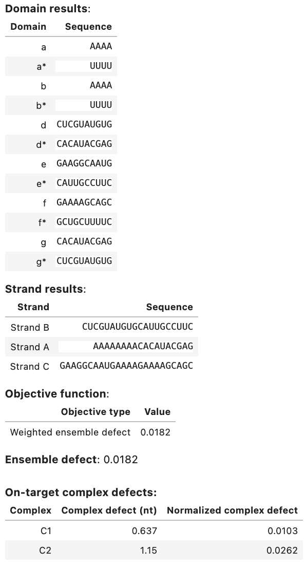 Complex design output